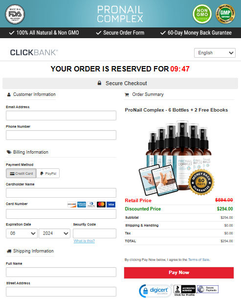 ProNail Complex Checkout